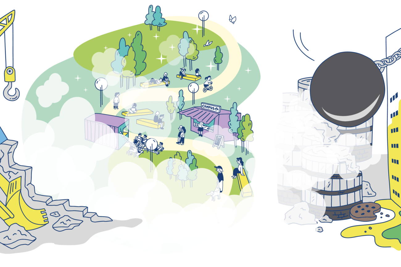 Reallabor Universitätsstraße: Parkhausstraße soll Aufenthaltsort werden